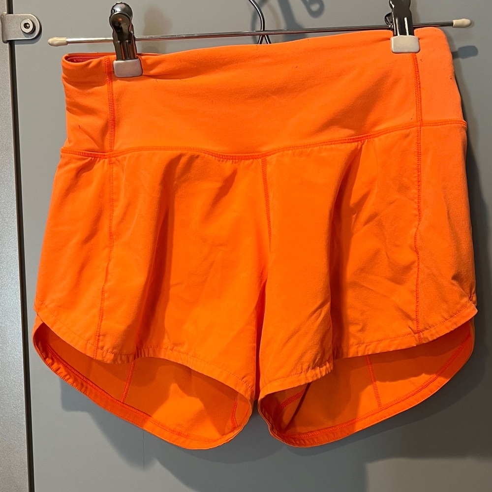 lululemon athletica Vibrant Orange Athletic Shorts